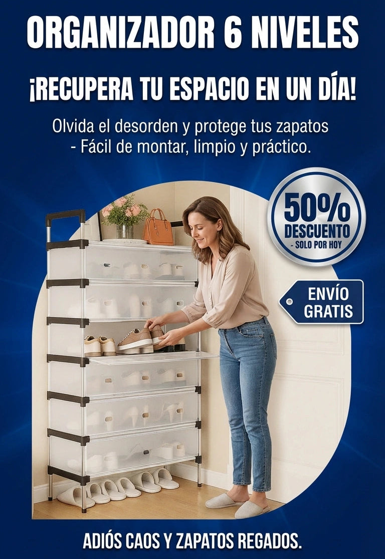 ORGANIZADOR 6 NIVELES - TU HOGAR SIEMPRE ORDENADO - 50% OFF