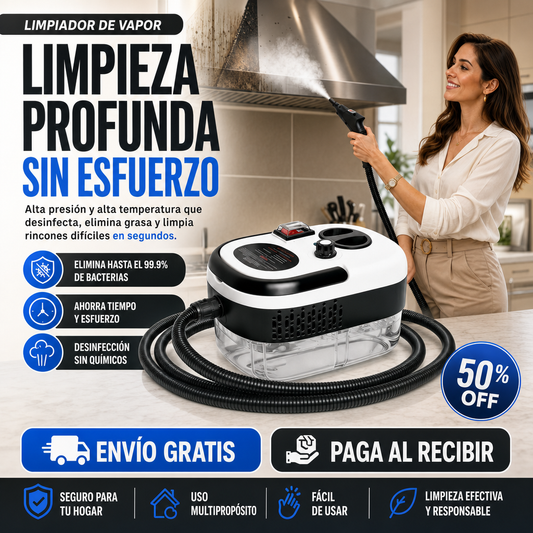 Adiós grasa y suciedad , Limpia sin esfuerzo– Limpiador a vapor 50% OFF - Hero / Portada