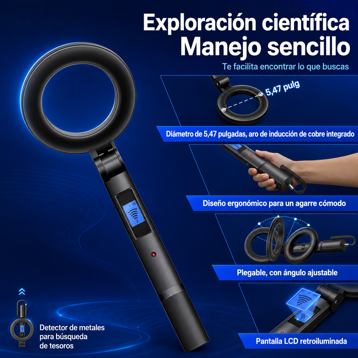 Detecta lo oculto en segundos – Detector de Metales Portátil 50% OFF