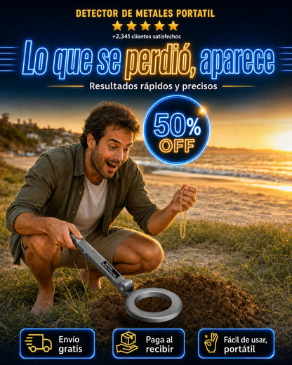 Detecta lo oculto en segundos – Detector de Metales Portátil 50% OFF